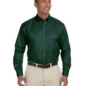 Men's Easy Blend Long-Sleeve Twill Shirt with Stain-Release